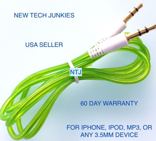 3.5mm male stereo audio aux auxiliary cable for iPod mp3 car iPhone 4s 5c 6 plus - Picture 33 of 62