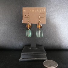 M. Haskell Green Brown Dangle Gold tone Frenc...