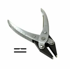 PARALLEL-ACTION FLAT NOSE SERRATED JAWS PLIERS JEWELRY CRAFTS WITH V-SLOT