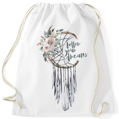 Gym bag dreamcatcher dreamcatcher follow your dreams saying flowers feathers