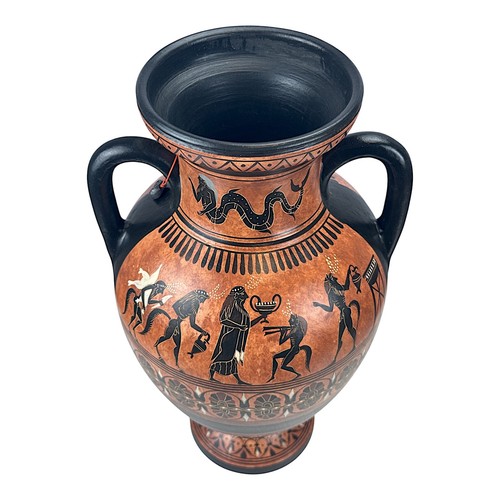 Gott Dionysos mit Satyrn Symposium Amphora Vase antike griechische Keramik - Bild 10 von 11