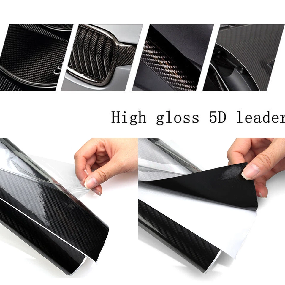 7D Vinyl Film Sheets Car Sticker Carbon Fiber Membrane High Glossy Wrapping - Image 4 of 4