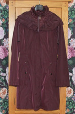 Laundry By Shelli Segal New "wine" Raincoat W/ Hood Size 12/14 Rrp $200.00