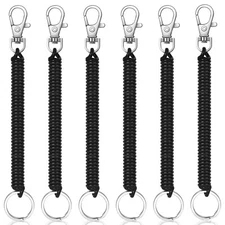 Mozeat Lens 6Pcs Spiral Retractable Spring Coil Keychain Theftproof Anti-lost...