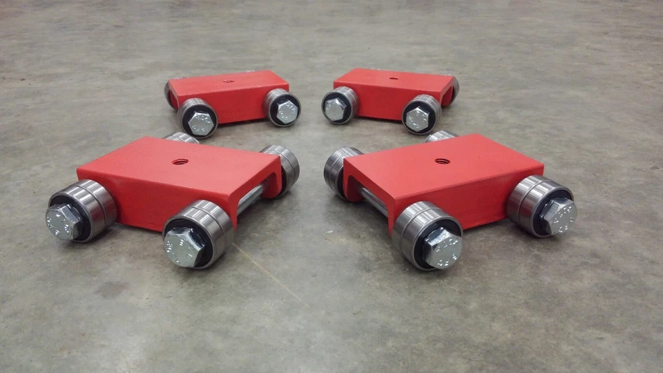 SMW MADE IN USA 18,000lb Machine Moving Skate Dolly Roller Set (4)