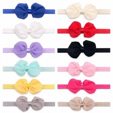 12 Pack Baby Girl Chiffon Flower Bow Headbands Newborn Toddler Hair Accessories
