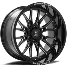 24x12 Axe Wheels Atlas Gloss Black Milled 8x165 Wheels Set Of 4