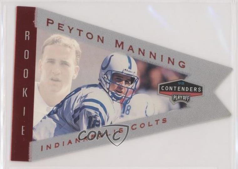 1998 Playoff Contenders Pennants Grey Peyton Manning #42 HOF 8w9