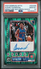 2023 DONRUSS OPTIC SIGNATURE SERIES GREEN SHOCK AUSAR THOMPSON RC AUTO PSA 10