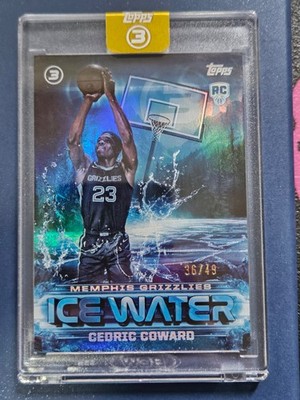Cedric Coward 2025-26 Topps Three /49 Refractor Ice Water RC Grizzlies #IW-10