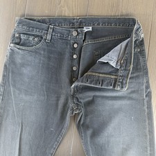 VTG Levis 501 Button Fly Jeans Men 36x32 Midnight Blue Fade Distressed Denim Y2K