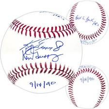 Ken Griffey Jr. & Sr. Signed MLB Baseball Mariners Back To Back HR 9/14/90 BAS