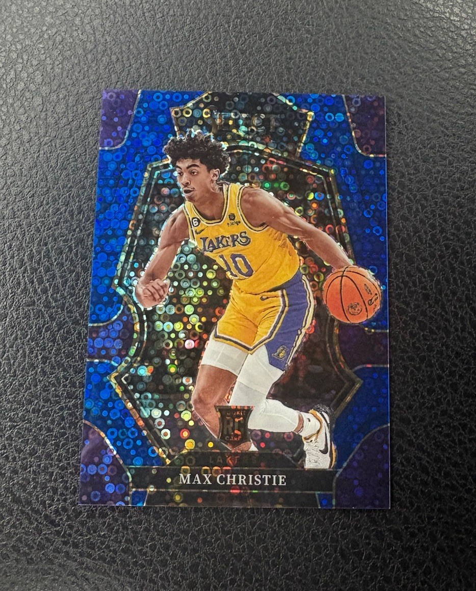 2022-23 Select Max Christie Blue Disco Prizm RC Premier Lakers /25