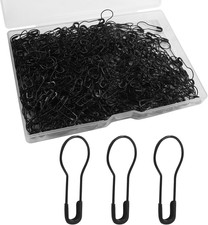 500pc Black Gourd Pins 0.8" Metal Bulb Safety Pins for Clothing Tags DIY Sewing