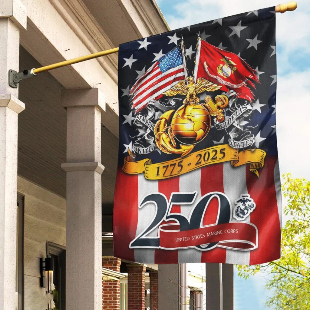 US Marine Corps Double-side Garden Flag 1975-2025 250th Anniversary