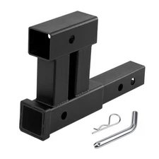  4000lbs Dual Hitch Extension Receiver Double Trailer Hitch Extender Riser 