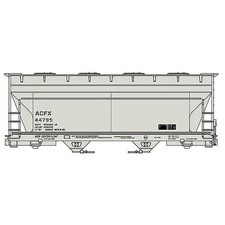 Maquette train trémie CVD ACU2220 ACFX échelle HO Accurail ACU2220