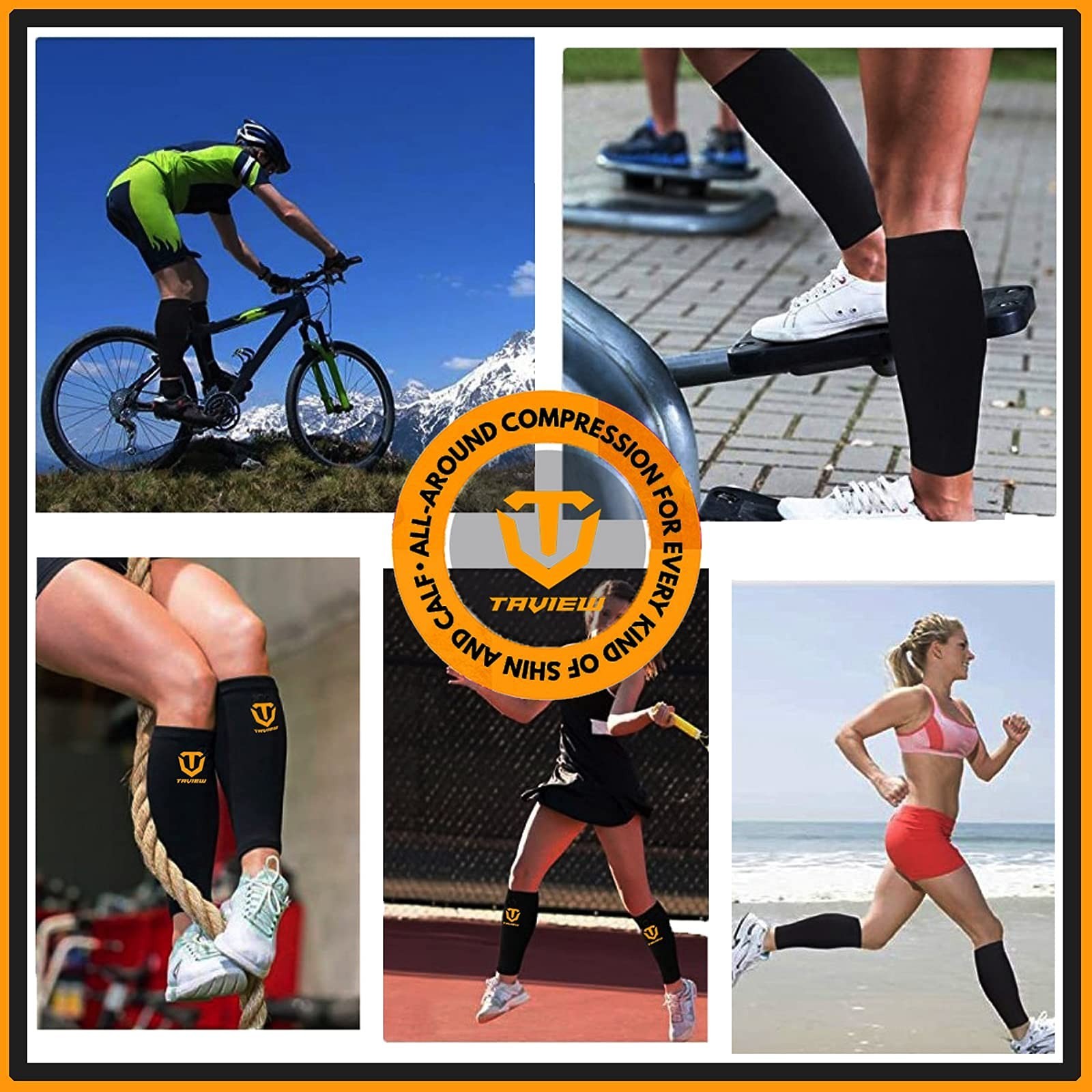 TAVIEW Espinilleras de levantamiento de pesas, soporte de pantorrilla de 0.197 