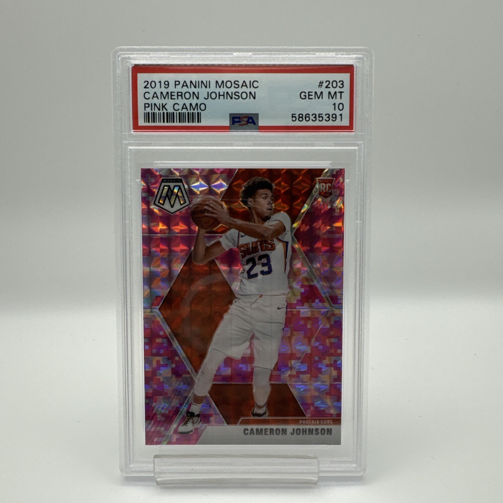 2019 PANINI MOSAIC PINK CAMO CAMERON JOHNSON RC PSA 10