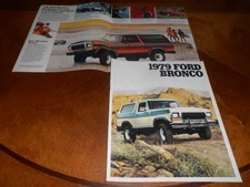 1979 FORD BRONCO BROCHURE / BIG MINT ORIGINAL 8 Page CATALOG '79 CUSTOM,  XLT ++