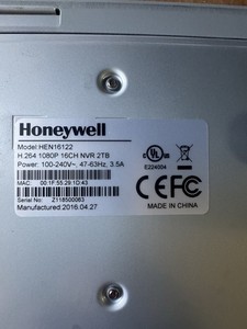 Honeywell HEN16122 16-Channel 1080p H.264 2TB IP/Network NVR