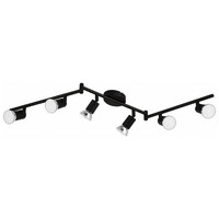 Eglo LED Deckenleuchte Buzz Schwarz 6X2,8W GU10 Warmweiß 3000K Schwenkbar Lampe