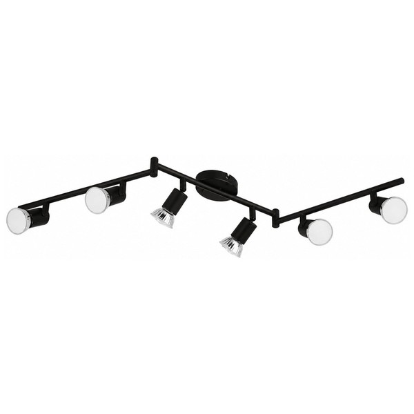Eglo LED Deckenleuchte Buzz Schwarz 6X2,8W GU10 Warmweiß 3000K Schwenkbar Lampe-image