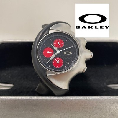 OAKLEY DETONATOR Rare Chronograph Triple Calendar Red Black Silver