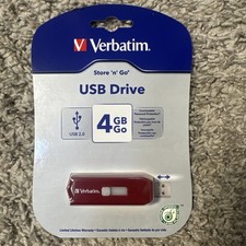 Verbatim 4GB Store 'n' Go USB Flash Drive - Red 95236 NIP 