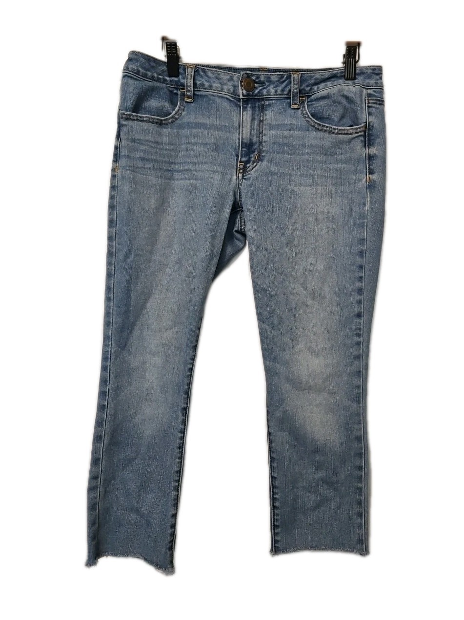 american eagle jeans womens regular 12 super stretch jegging 3/4 rough edge