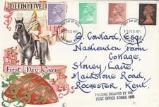 GB QE11 Illustrated Definitives First day Cover 15 Feb 1971 4 x stamps Rochester