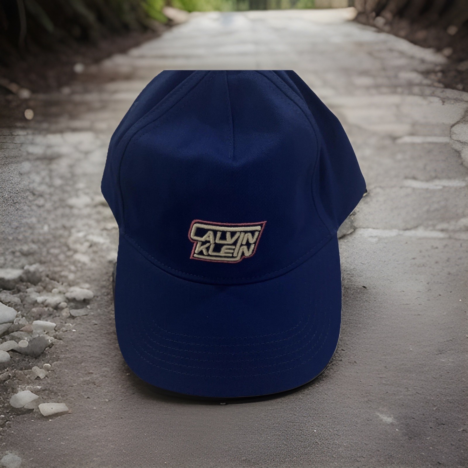 Calvin Klein Mens Blue Baseball Cap One Size &mdash; UV Logo Str