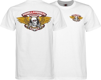 POWELL PERALTA WINGED RIPPER SS LARGE-WHITE