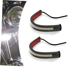 2 PCS Motorcycle LED Turn Signal Light, Adjustable Dual-Color White  Amber