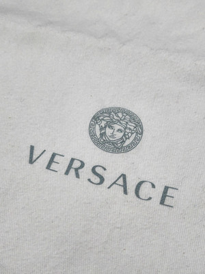 VERSACE White Drawstring Dust Bag Purse Handbag Shoes  display picture 3