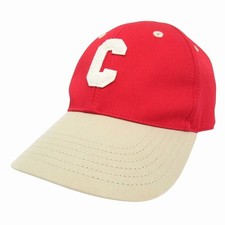 Celine Baseball Cap Women Red/Beige 6-Panel C Logo Used