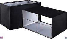 GOSO Set of 2 Medium Black Rectangular Lamp Shades 8"x9"x14" with Spider Fitter