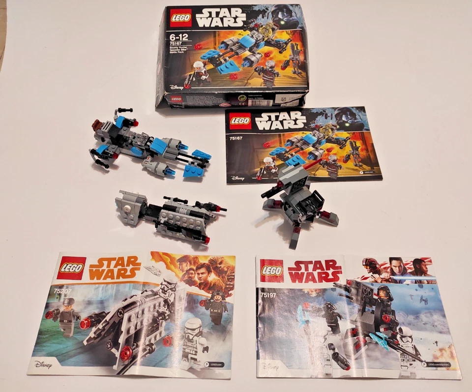 LOTTO LEGO STAR WARS 75126 75167 75225 75266 BATTLE PACK SPEEDER, foto 1 di 3