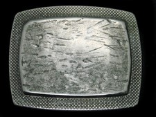 TA11113 REALLY COOL  SCRATCHED SURFACE  FASHION ART SILVERTONE BELT BUCKLE