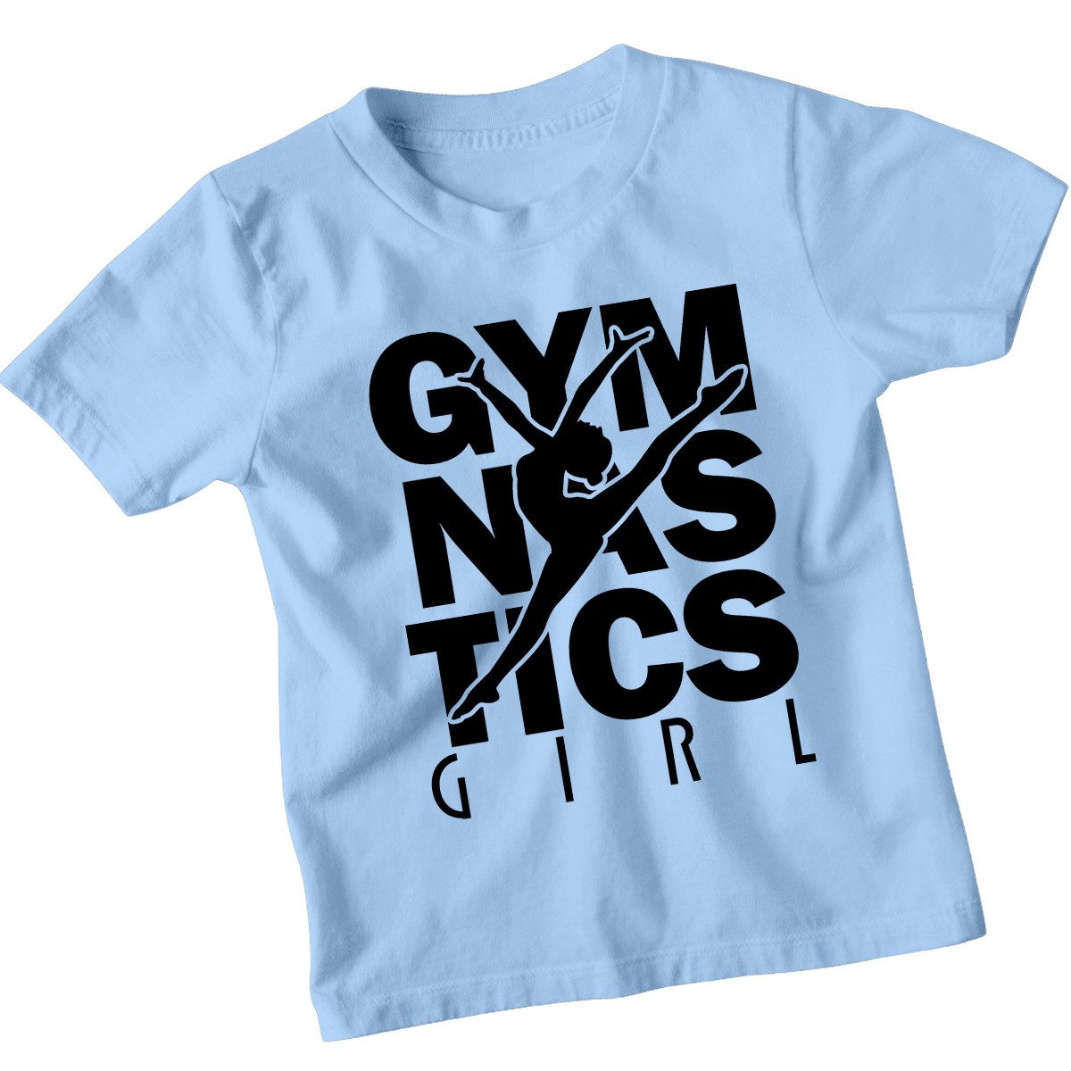 Gymnastics Girl Kids Sports T-Shirt Artistic Gymnast Silhouette Tee