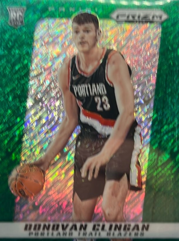 2024 Panini Prizm Deca #60 Donovan Clingan Green Shimmer Prizms FOTL