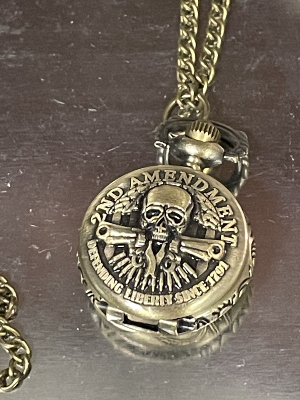 Second Amendment Pocket Watch/Chain Necklace - image 3