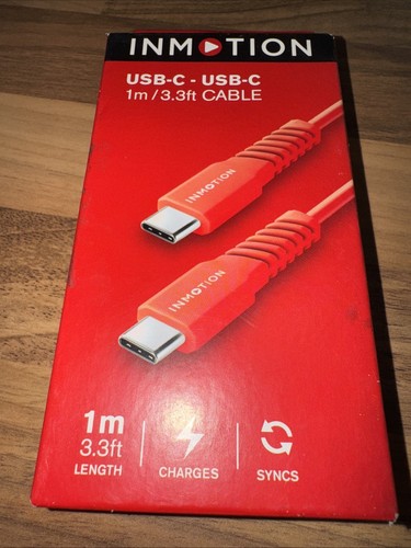 Inmotion USB-C USB-C 1 Metre Data Transfer sync For All USB C devices Red Cable - Picture 2 of 4