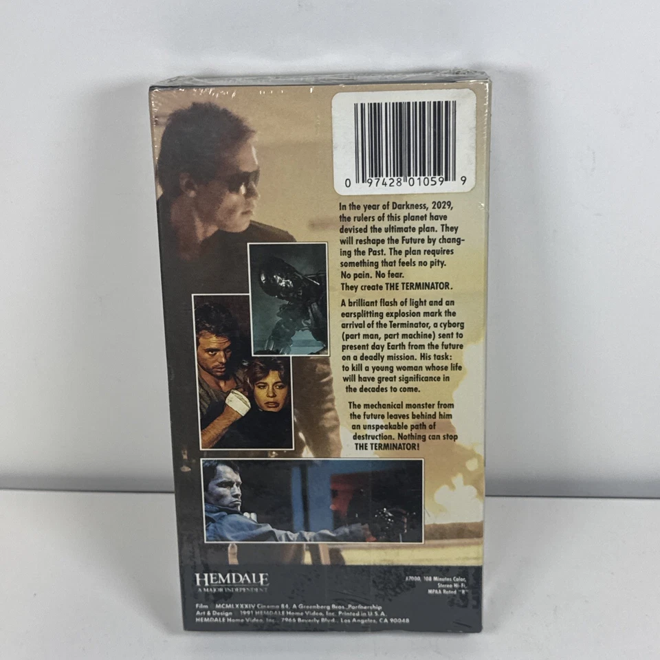 The Terminator VHS SEALED Hemdale Arnold Schwarzenegger VTG  - Image 2 of 4