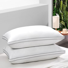 Juego De 2 Almohadas De Pluma De Ganso Para Dormir Pillow Blanco NEW