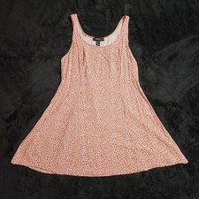 Forever 21+ Orange Floral Sleeveless Mini Skater Dress Plus Size 0X Rayon