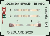 Eduard Accessories 3DL48264 - 1:48 Bf 109G Seatbelts Space - Neu
