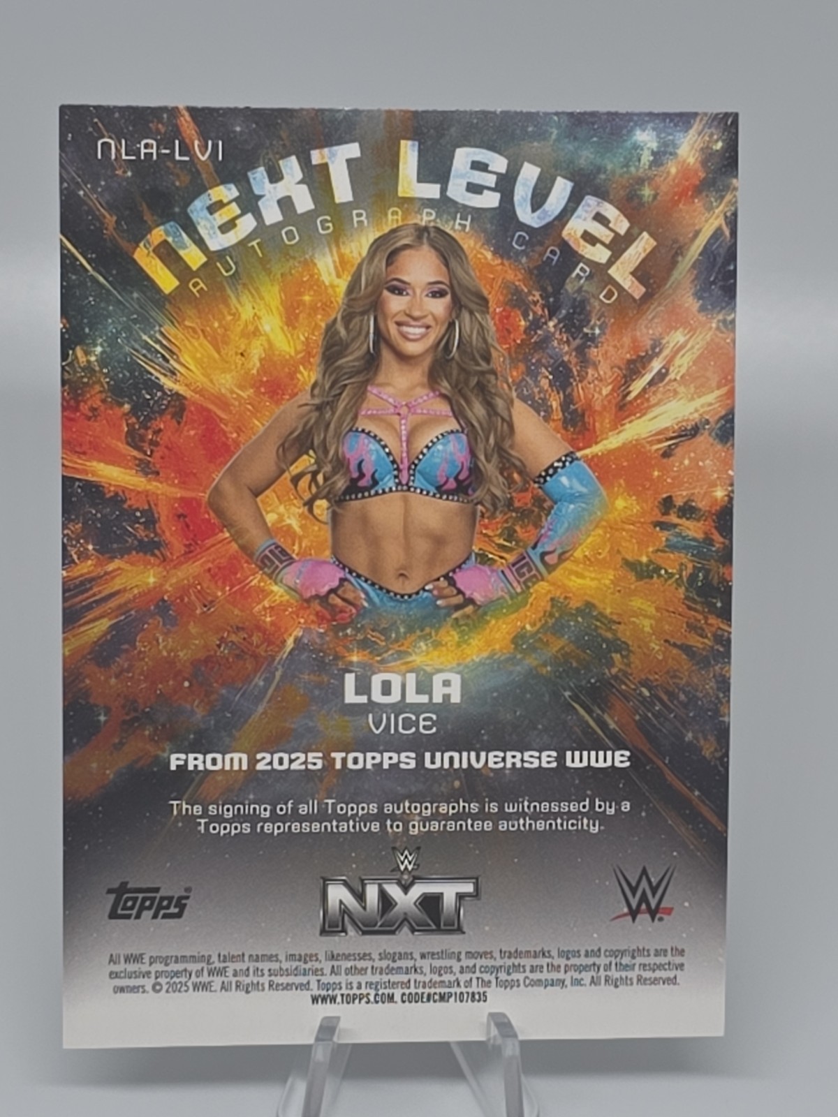 2025 Topps Universe WWE Lola Vice Next Level Autographs #NLA-LVI (AU) On Card view 2