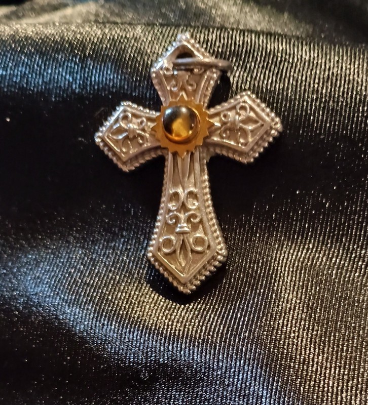 antique Silver Reliquaries Cross Pendent 