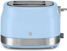 Image of SWAN ST19028BLU RETRO 2 SLICE TOASTER IN BLUE